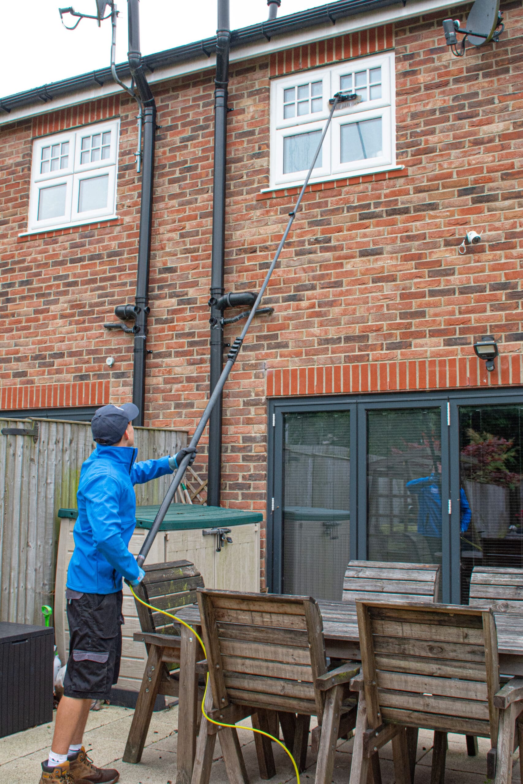 James cleaning windows in Leeds